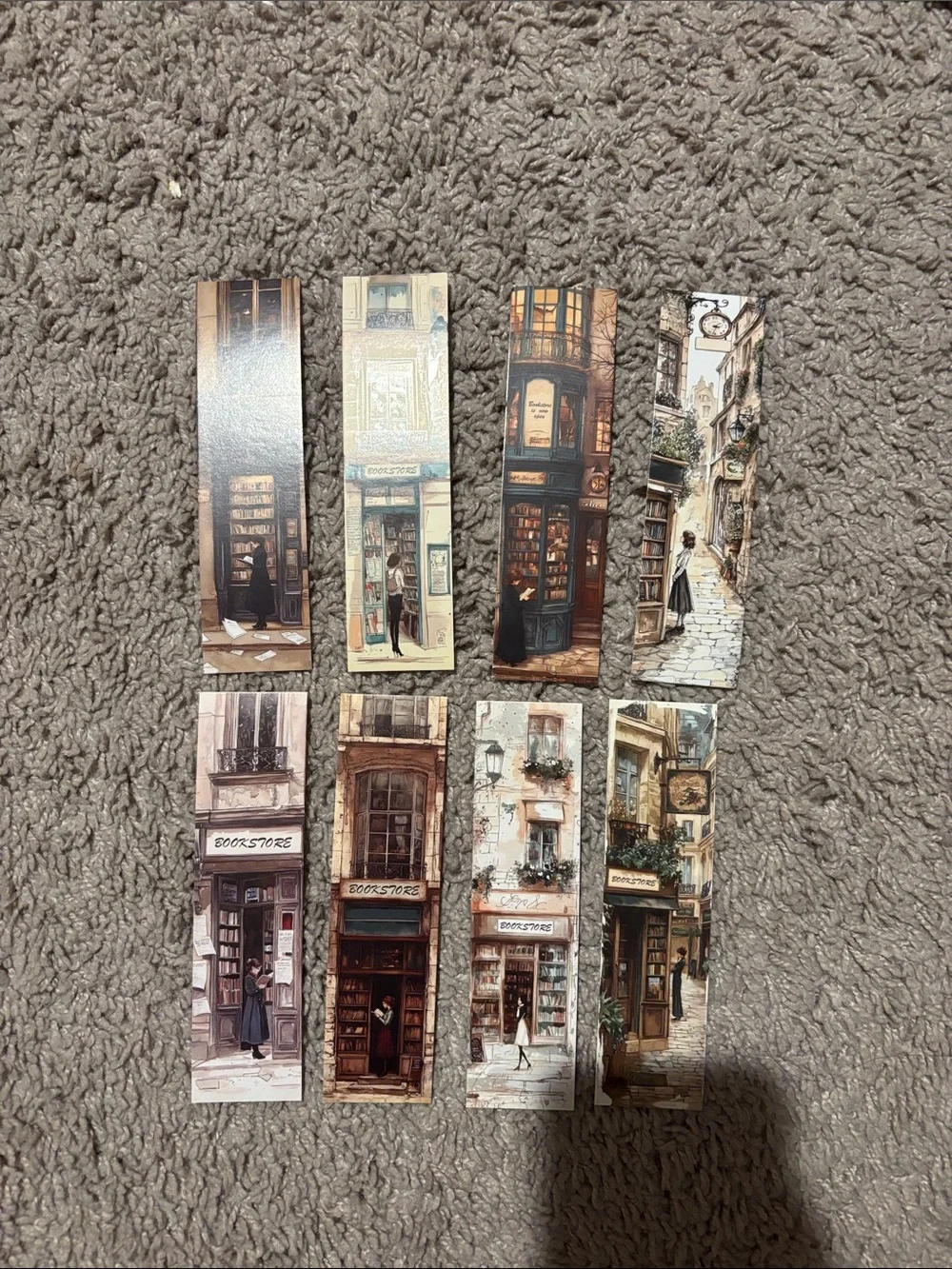 Whimsical bookstore themed bookmark - 8 Piece
